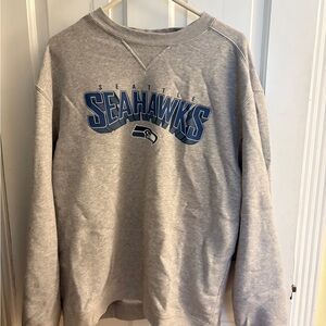 Reebok Gray Seattle Seahawks Crewneck Sweater